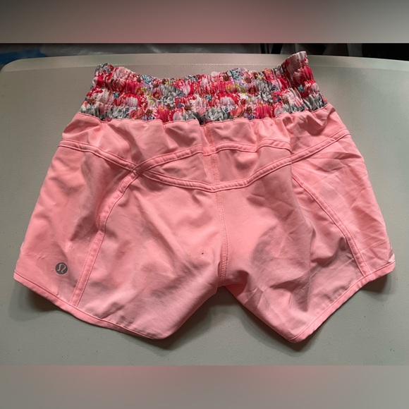 Lululemon Athletica Pink Athletic Shorts with Floral Waistband - Picture 5 of 7